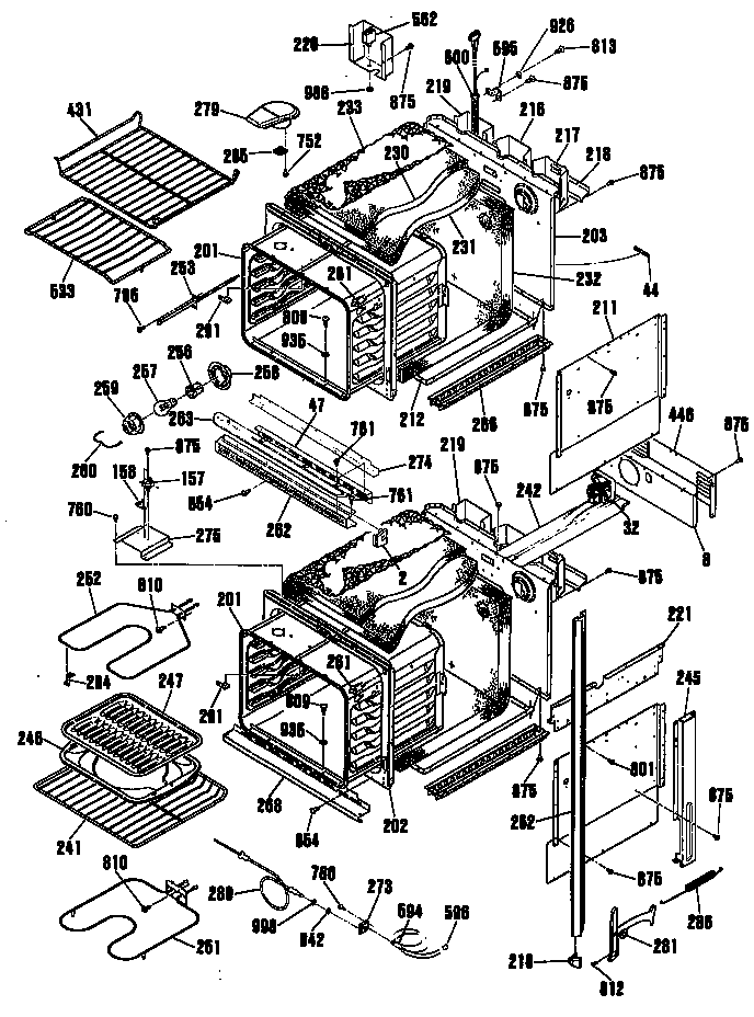 GE JKP56AT1AA chassis assembly diagram