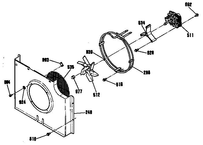 GE JKP56AT1AA fan assembly diagram