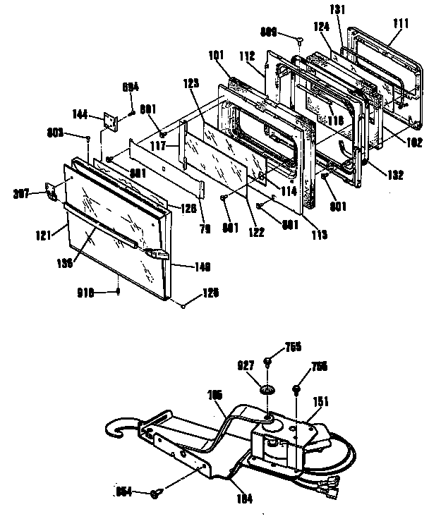 GE JKP44GT1BB door diagram