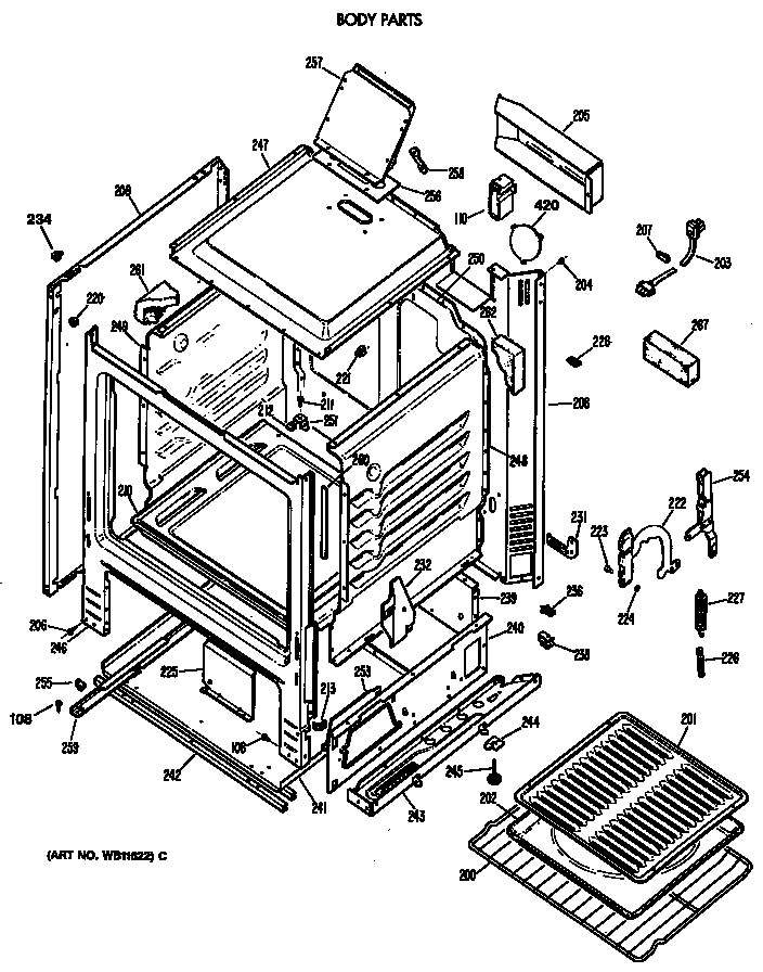GE JGBS04GEV2AD body parts diagram