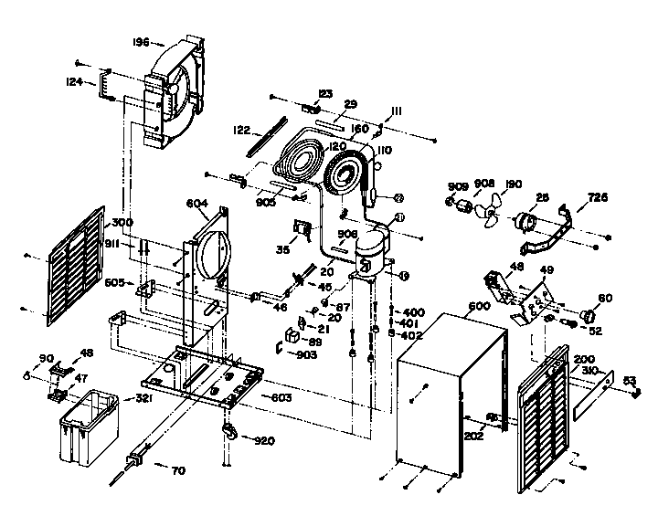GE AHD38ACS1 chassis assembly diagram