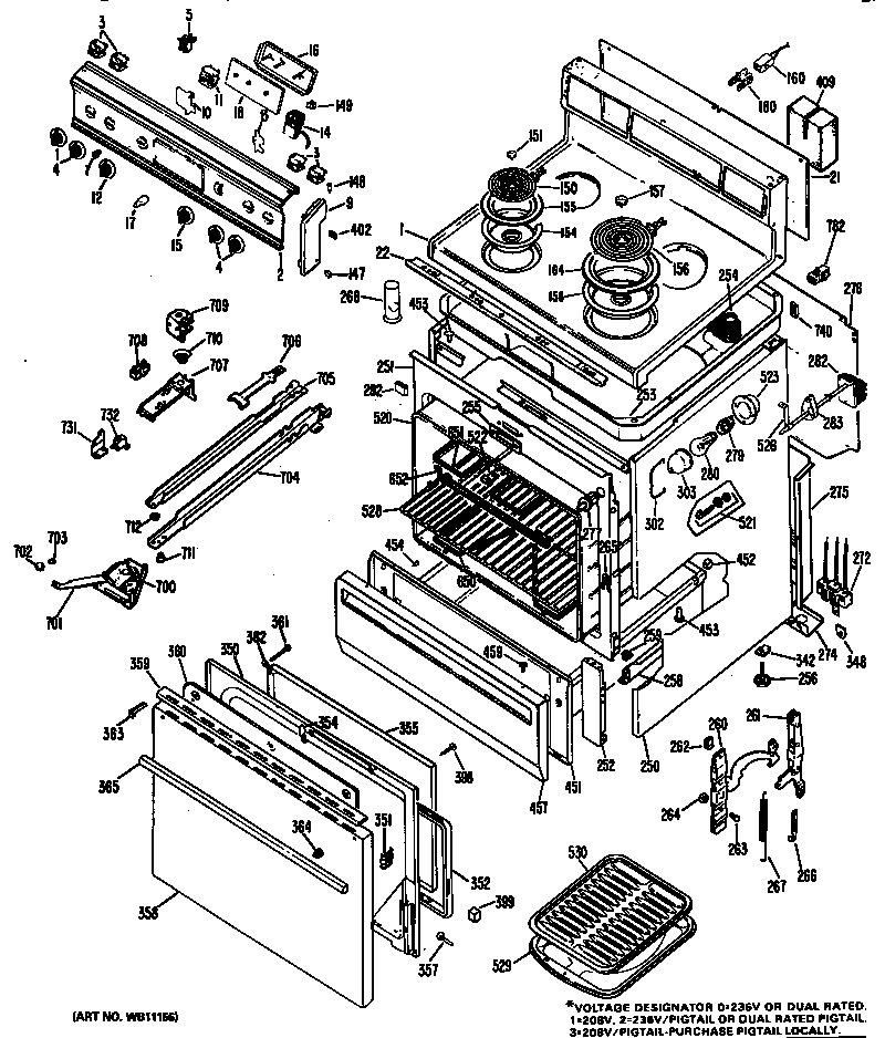 GE JBP23*K2 chassis assembly diagram