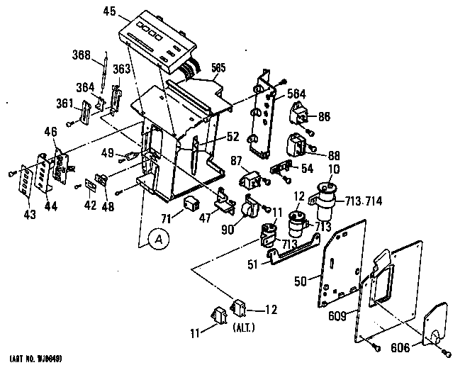 GE AZC312EDV2 control panel diagram