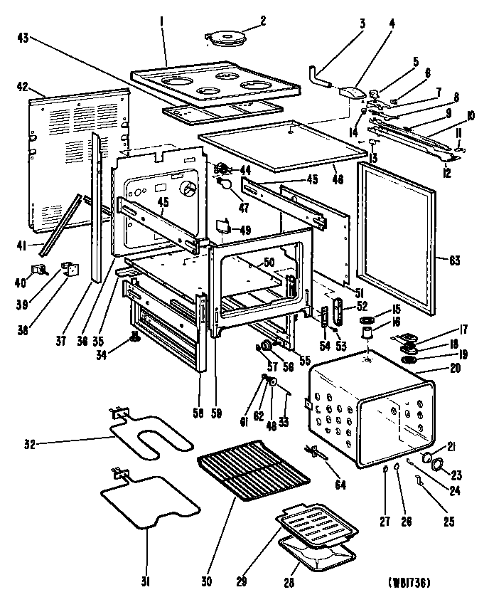 GE JBP28GK-3 cabinet diagram