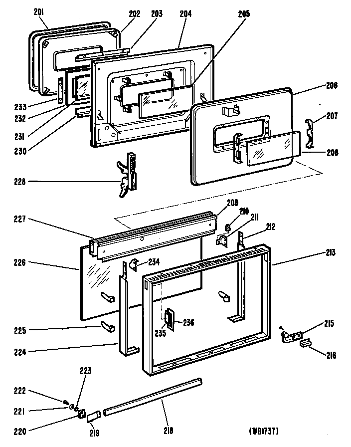 GE JBP28GK-3 doors diagram