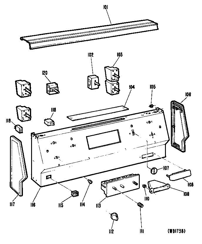 GE JBP28GK-3 control panel diagram