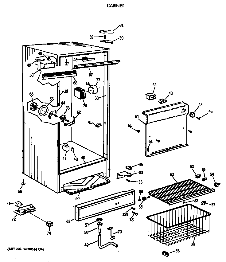 GE FF20DSARWH cabinet diagram
