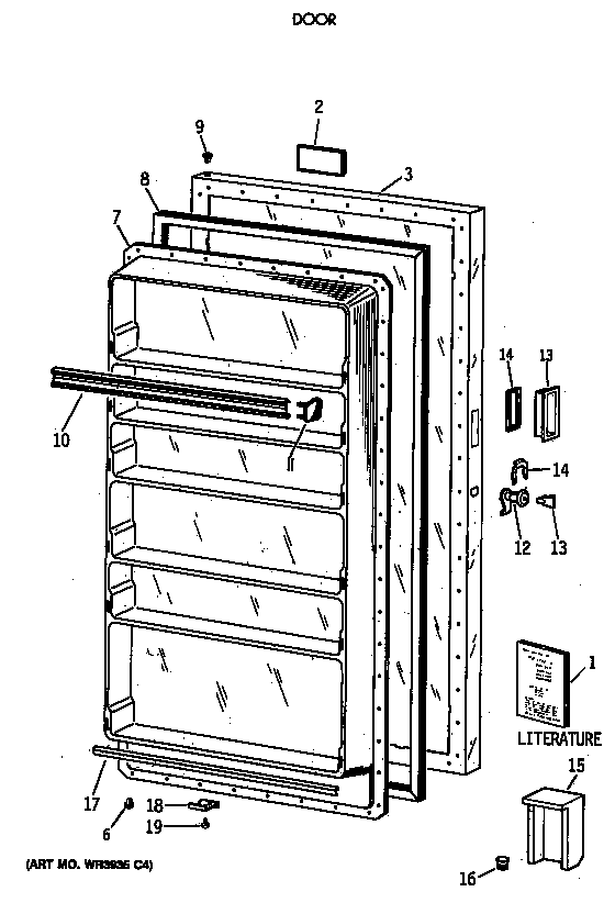 GE FP14SSERWH door diagram