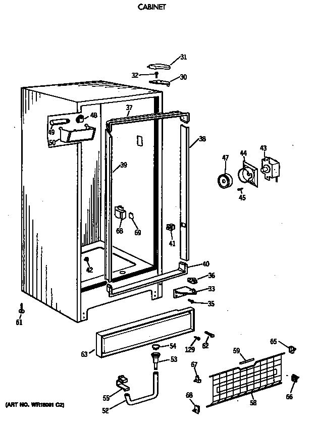 GE FP14SSERWH cabinet diagram
