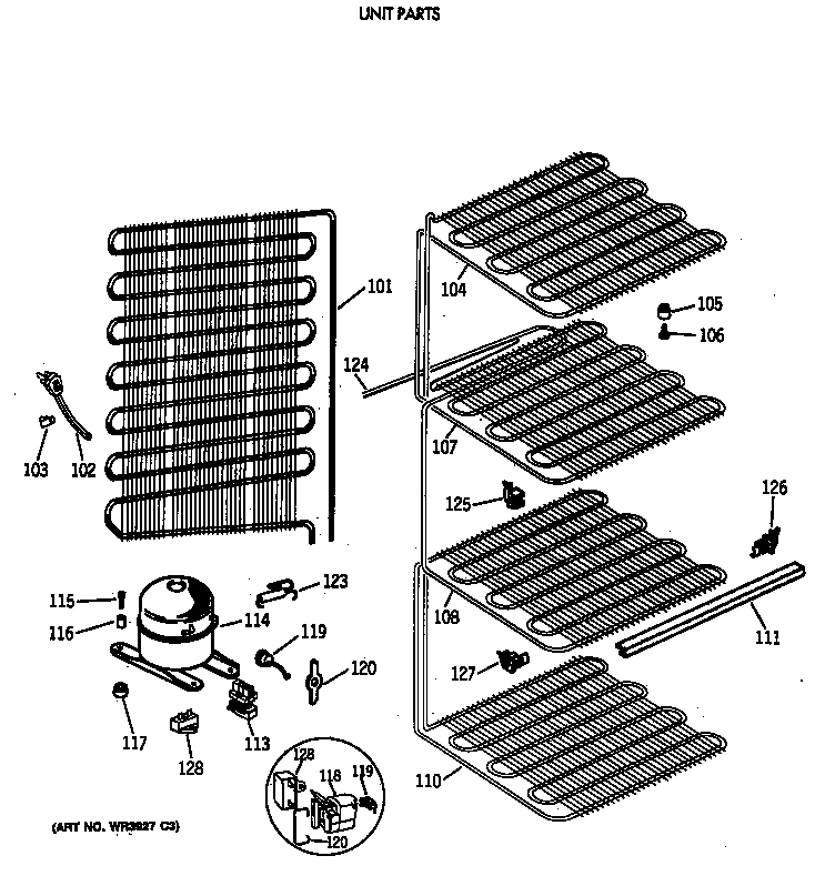 GE FP14SSERWH unit parts diagram