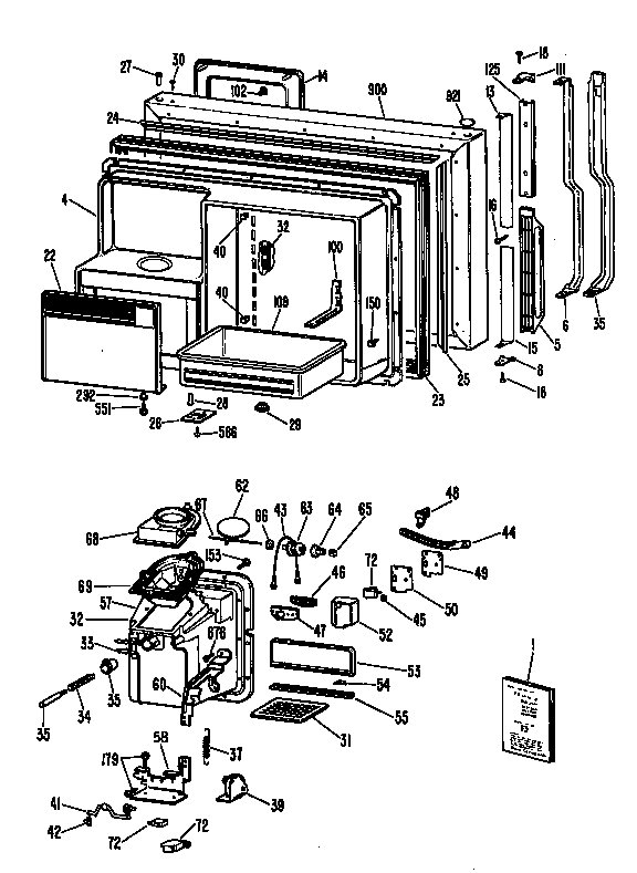 GE TBEA25FRERAD door diagram