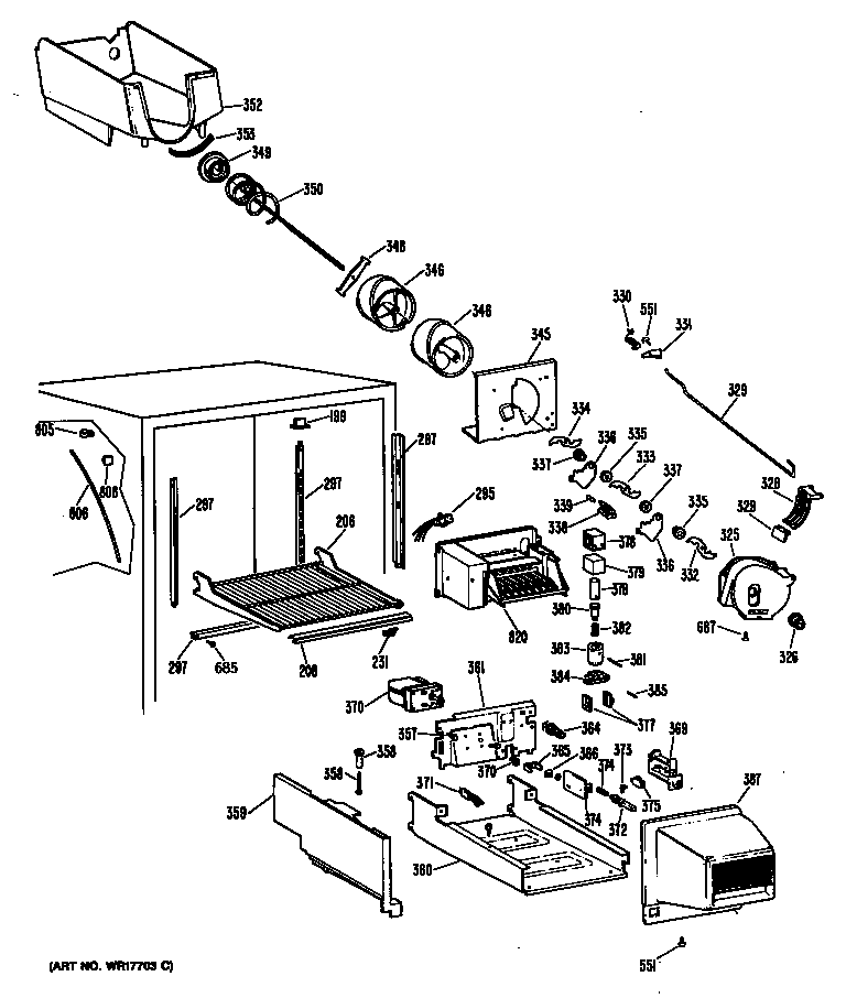 GE TBEA25FRERAD shelf diagram
