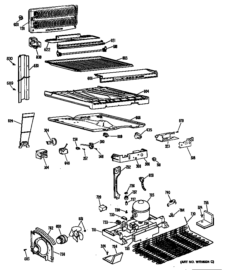GE TBEA25FRERAD compressor diagram