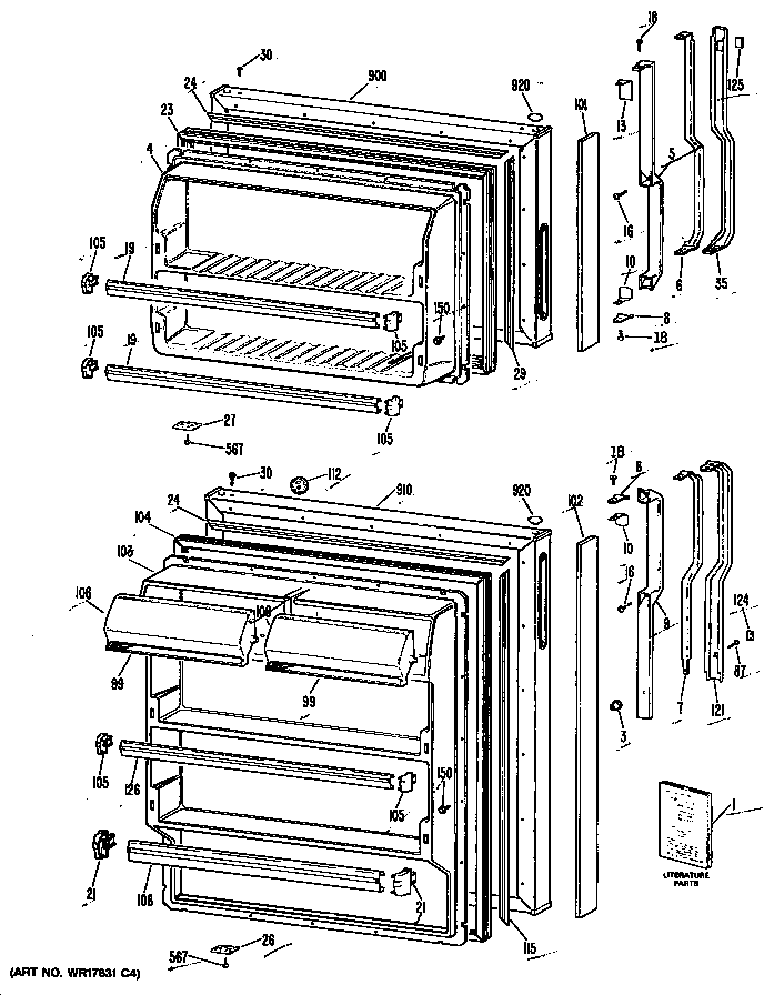 GE TBH16SRJRAD doors diagram