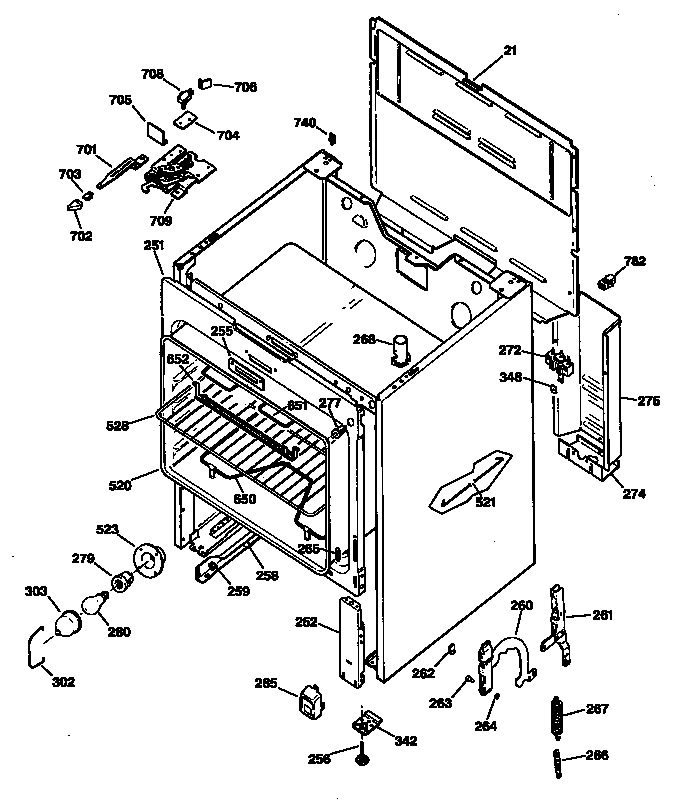 GE JBP22G*R3 body diagram