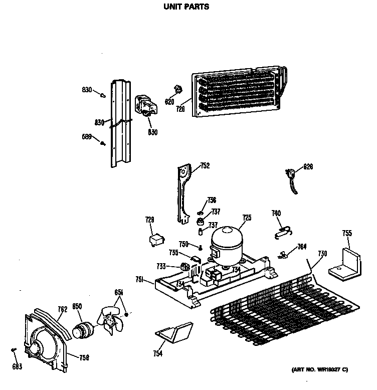 GE TBH21MASPRWH unit parts diagram