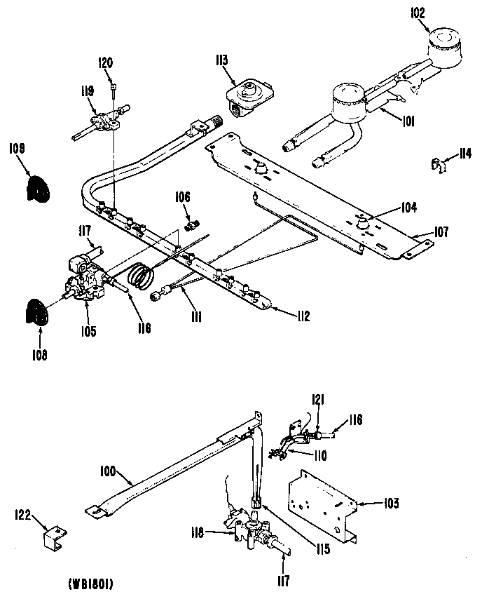 GE JGAS02PN9 gas lines diagram