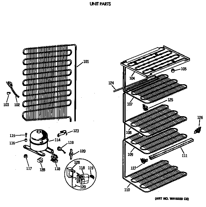 GE FP21SSARWH unit parts diagram