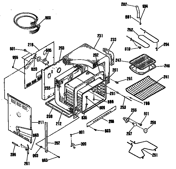GE JDP37GP5BG oven assembly diagram