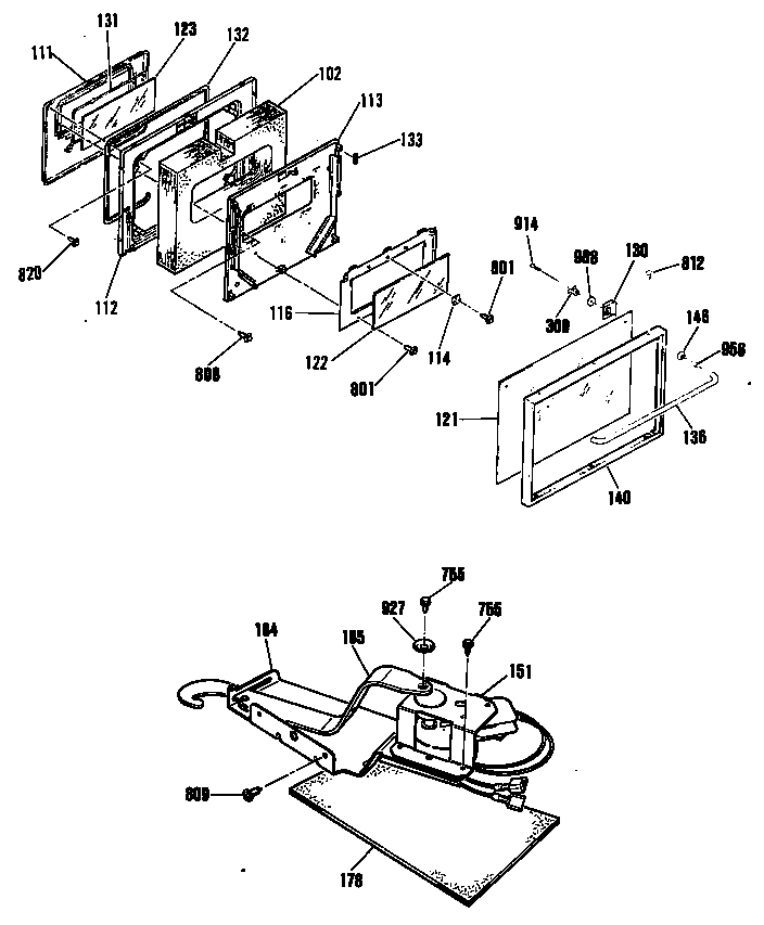 GE JDP37GP5BG door diagram