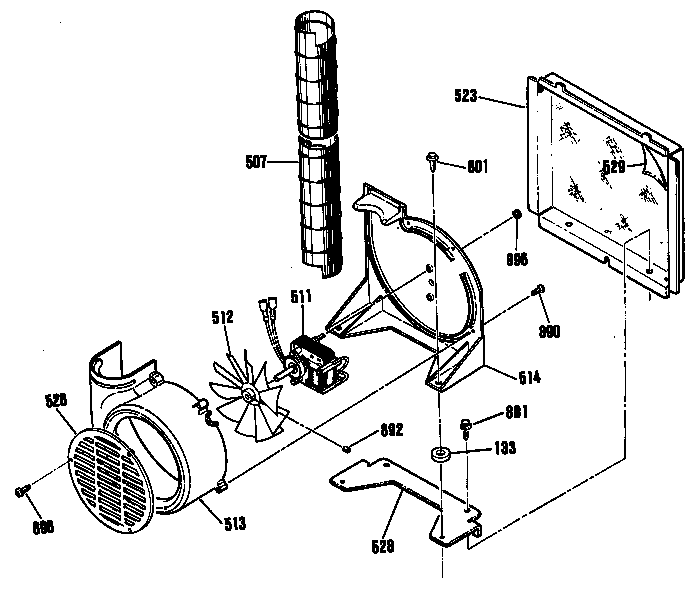 GE JDP37GP5BG motor/fan diagram