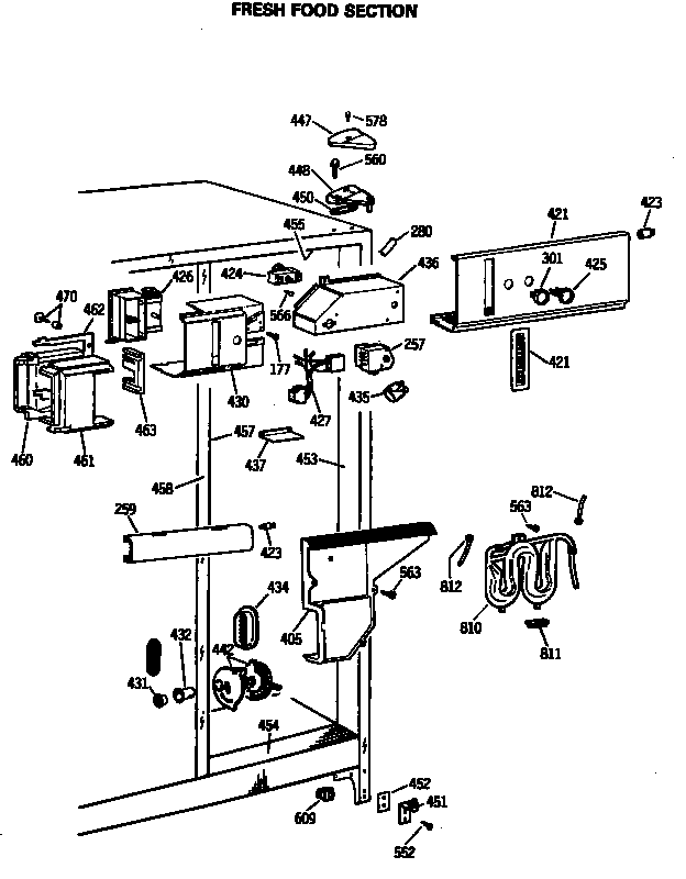 GE TFK22PRSMAA fresh food section diagram