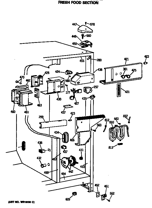 GE TFK24ZFSMAD fresh food section diagram