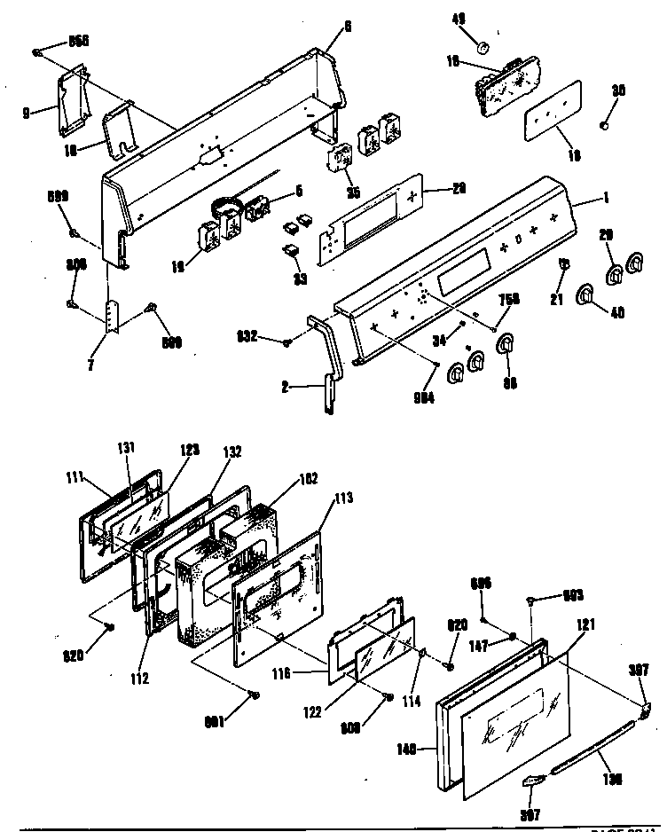 GE JBP15GIT1WH control panel diagram