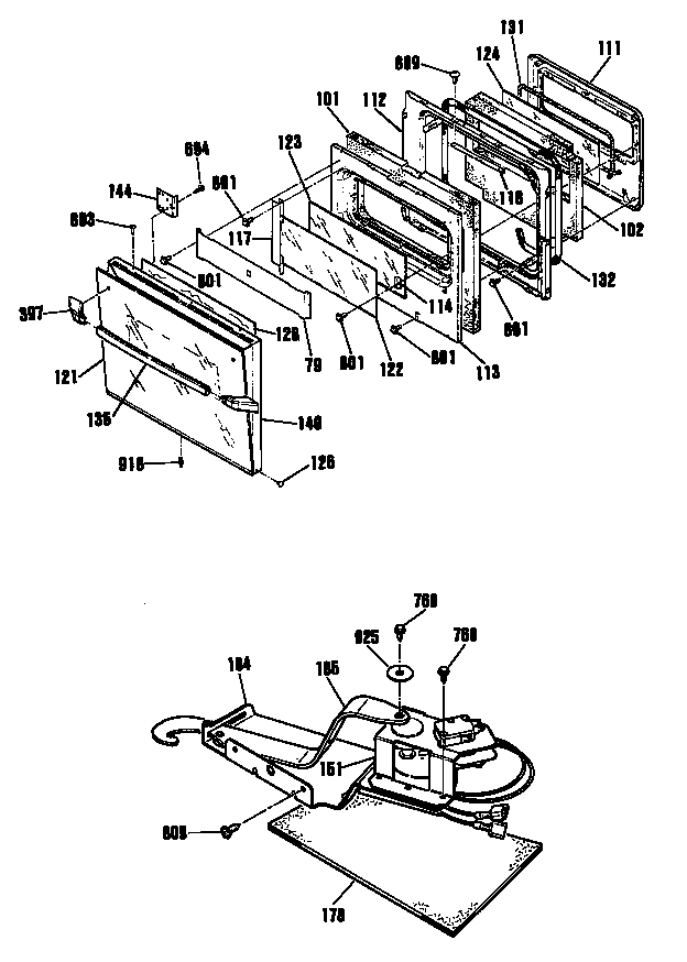 GE JKP13GT1BB door diagram