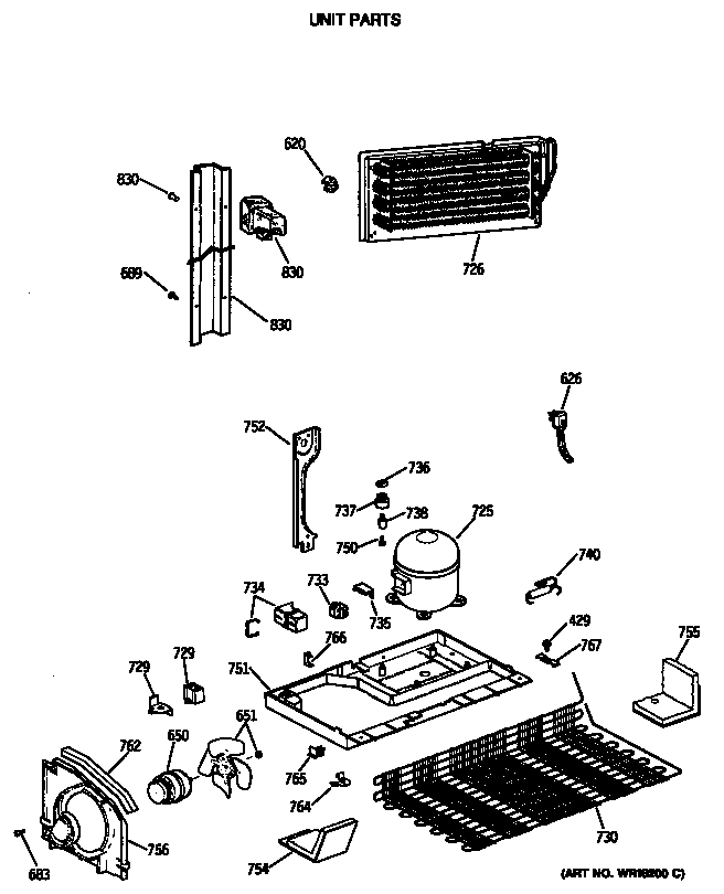 GE TBX24JASLRWH unit parts diagram