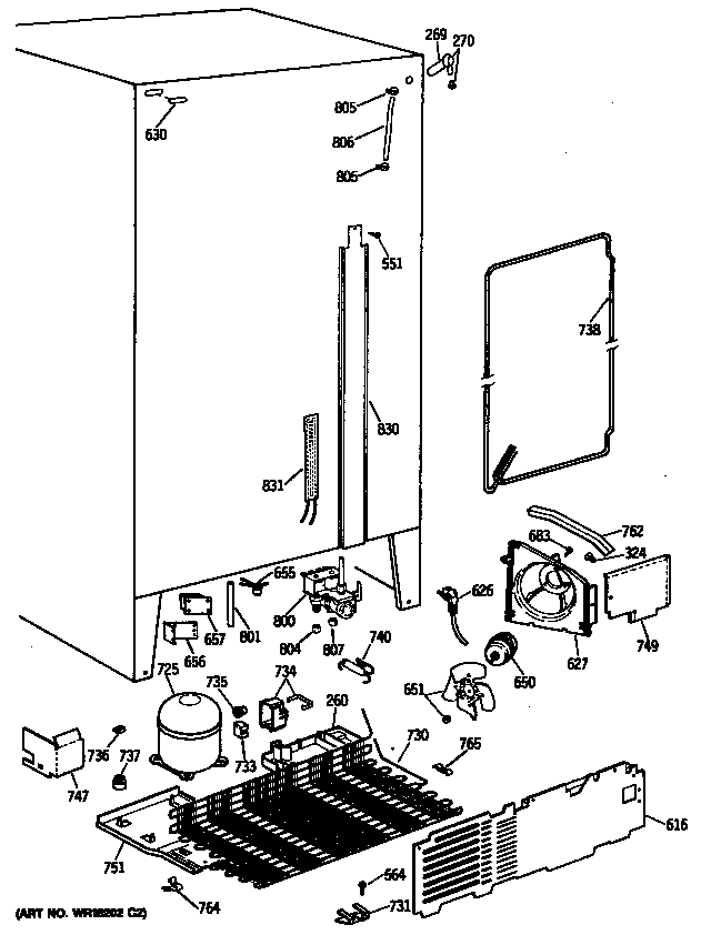 GE TFG22ZRTCWH compressor diagram