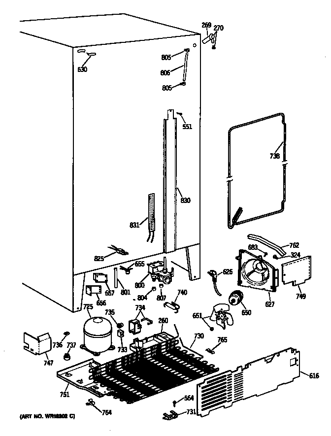 GE TFG24ZFTCWH compressor diagram