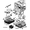 GE GSD1910T65AA tub assembly/racks diagram