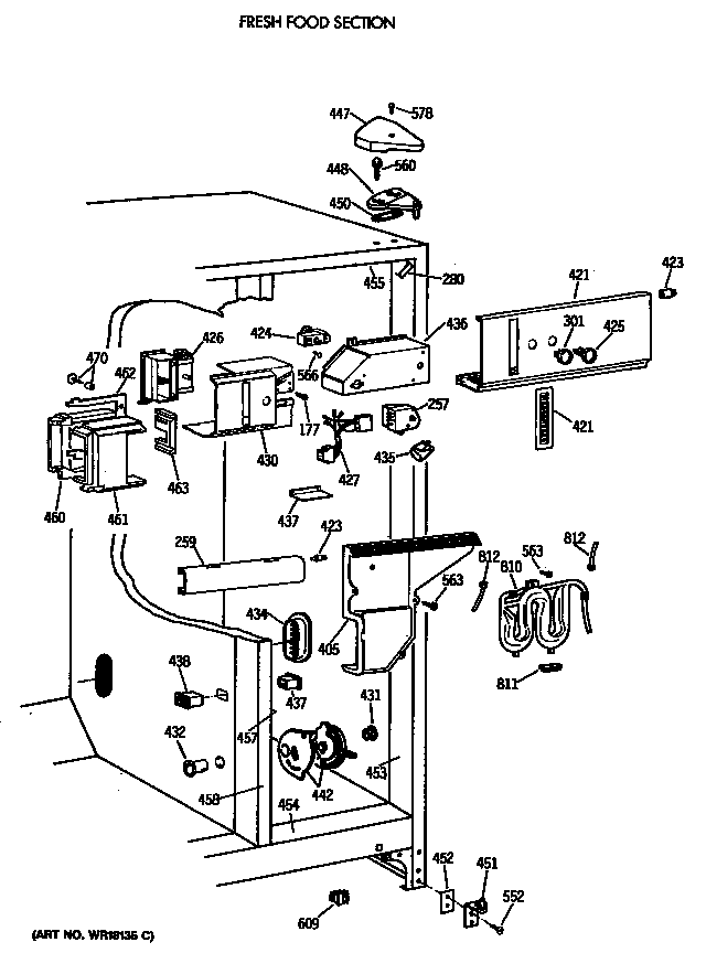 GE TFK24ZFTCAD fresh food section diagram