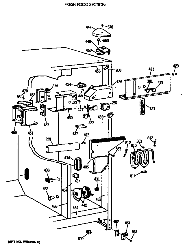 GE TFK27ZFTCAD fresh food section diagram