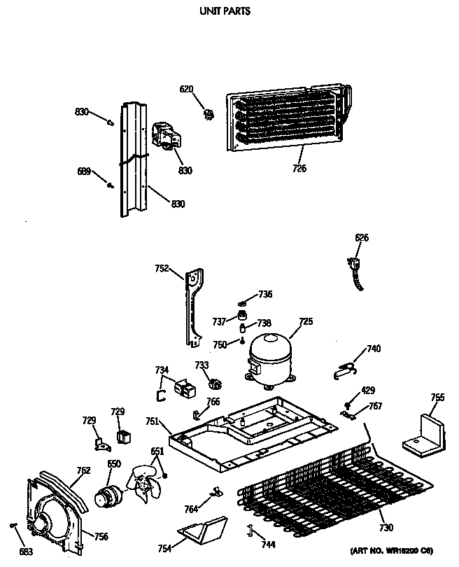 GE TBE18JASTRWH unit parts diagram