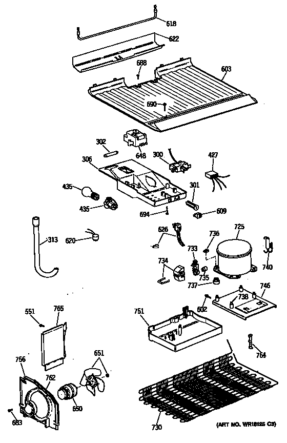 GE TBE16JATBRWH compressor diagram
