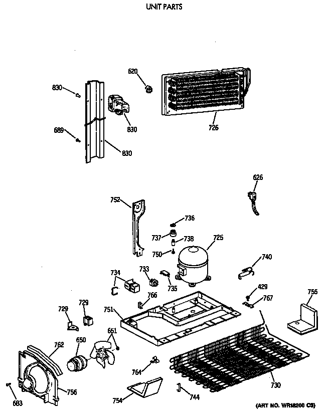 GE TBT21DATERWH unit parts diagram