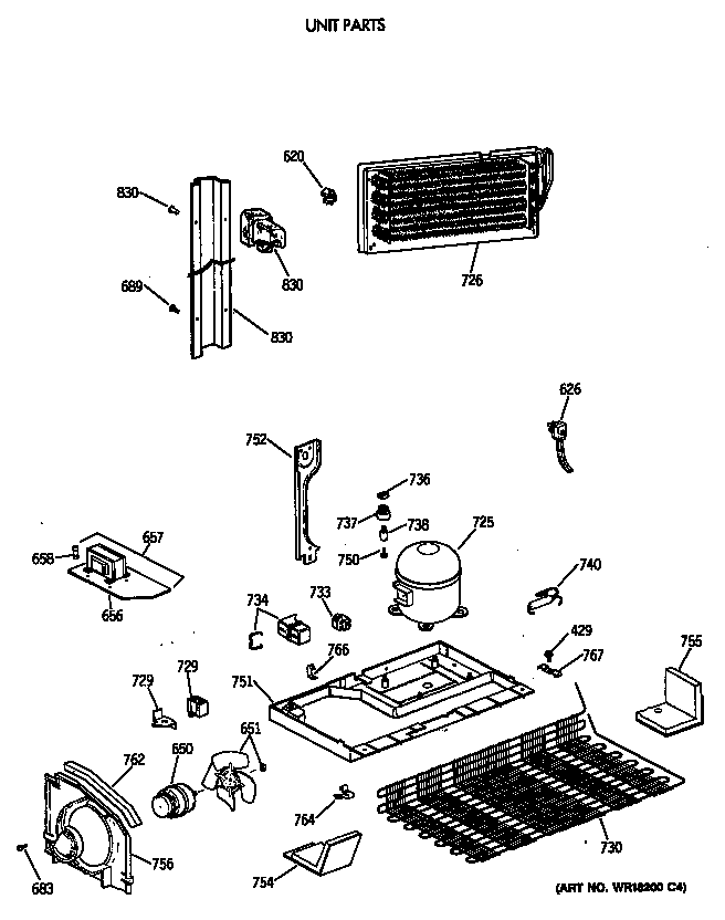 GE TBE22PATMRAA unit parts diagram