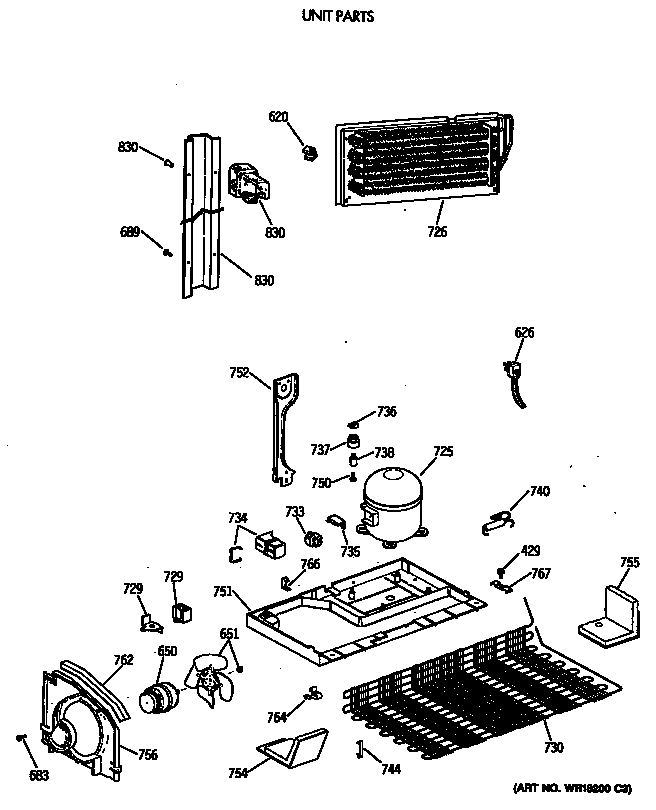 GE TBT18DATERWH unit parts diagram