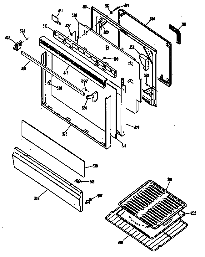 GE JGBP24GEN7 door/drawer diagram