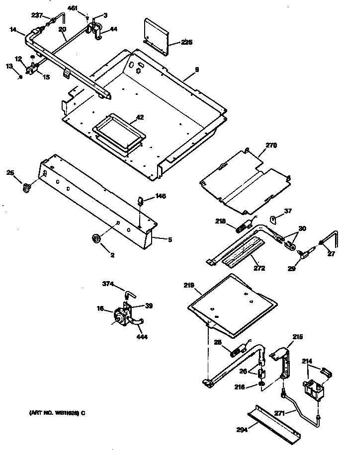 GE JGBP32WES3 gas lines diagram