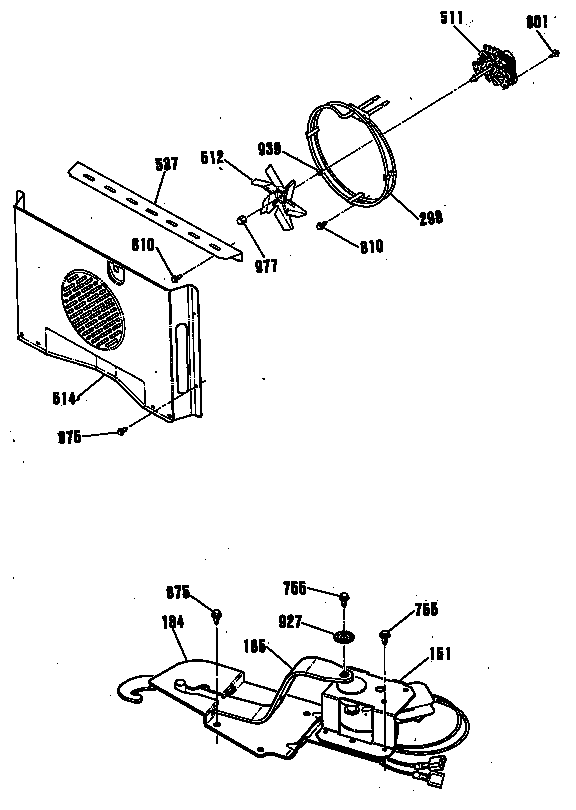 GE JTP54GV1BB fan/motor diagram