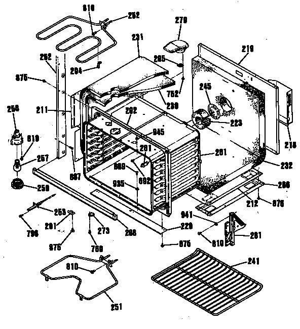GE JTP54GV1BB body diagram