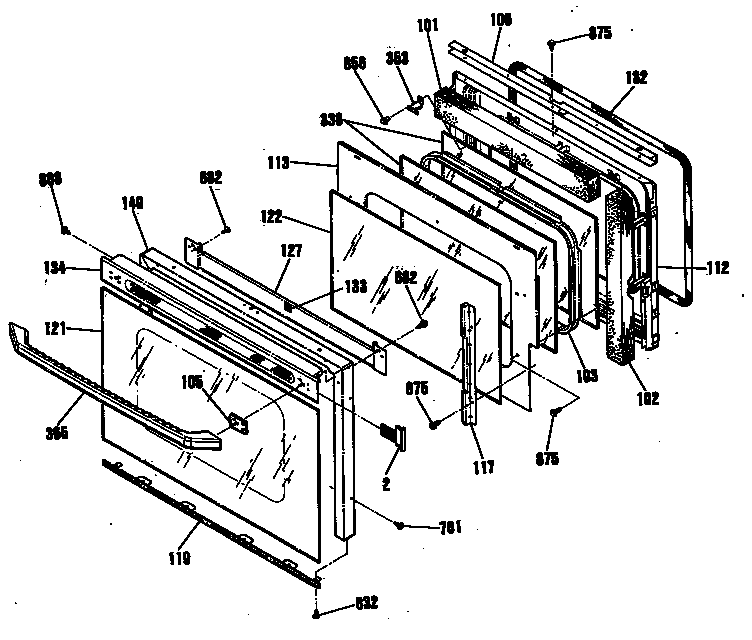 GE JTP54GV1BB door diagram