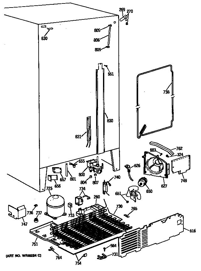 GE TFG22ZRVAWH compressor diagram