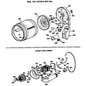GE DBLR453GT0AA drum, duct, blowr & drive asm. diagram