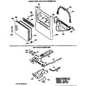 GE DBLR453GT0AA cabinet front, gas valve & burner asm. diagram