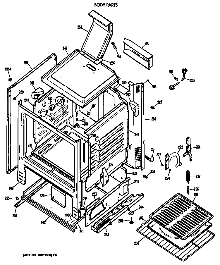 GE JGBC20GEV3AD body parts diagram