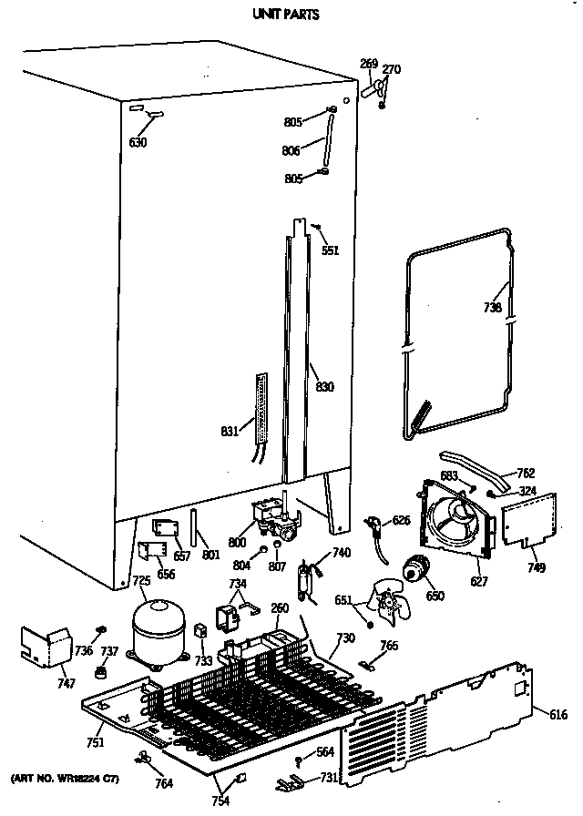 GE TFZ24PEXAWH unit parts diagram